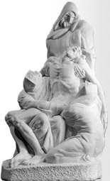 "Pietà Romana", 1946, marmo, 250 cm, Sacred Heart, Notre Dame University, South Bend; Stati Uniti d'America. (Bronzo, Musei Vaticani, Roma)